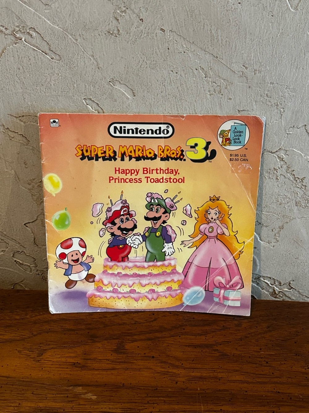 1990 Super Mario Bros. 3:Happy Birthday Princess Toadstool Golden Look-Look Book